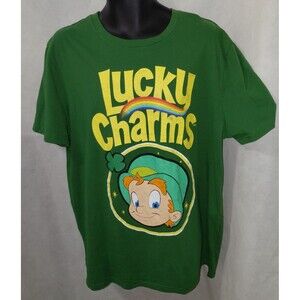 Lucky Charms T-Shirt Mens 2X Leprechaun Green Shamrock Short Sleeve Classic